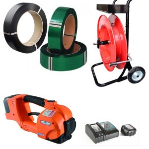 Cercleuse électrique portative TES PRO 12-16mm (1/2″-5/8″) pour feuillard PP/PET avec 2 batteries & chargeur