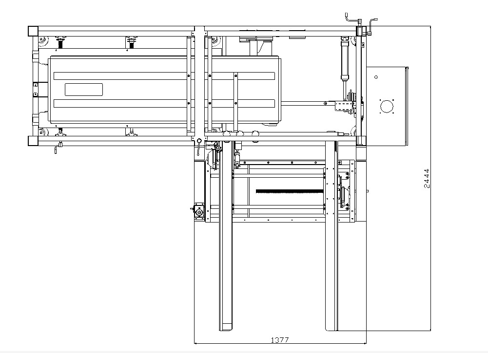AUTOBOX formeuse de caisses - Plan d’implantation avec table de travail horizontale